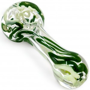 3.5" Swirl Line Art Flat Mouth Hand Pipe - [RKD33]