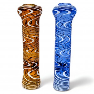 3.25" Art In Every Puff Zig-Zag Color Tube Chillum Hand Pipe 2Ct - [RKD51]