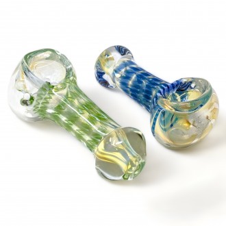 2.5" Elegance in Every Sip Fumed Glass Fancy Artistry Hand Pipe 2Ct - [RKD52]