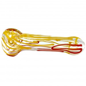 4" Clear Delight Striking Lines Hand Pipes - 2Ct [RKD63]