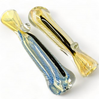 3" Radiant Threads Gold-Fumed Dicro Net Chillum Hand Pipes - 2pk [RKD78]