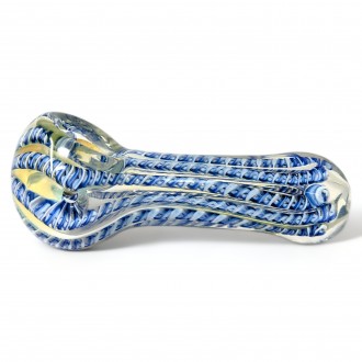 3.5" Ribboned Bliss: Artistic Twist in Hand Pipe - [RKD93]