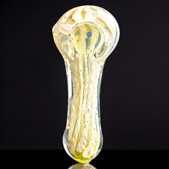 3.5" Ribboned Bliss: Artistic Twist in Hand Pipe - [RKD93]