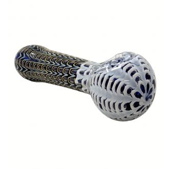 4" Air Trap Double Tube Peacock Color Hand Pipe - [RKGS15]