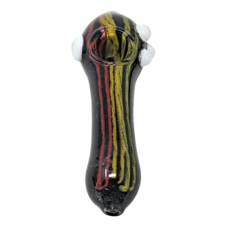 5" Black Frit & Rasta Art Hand Pipe (Pack Of 2) [RKGS20]