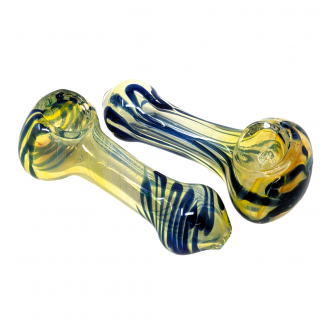 3.5" Silver Fumed Dual Spiral Spoon Hand Pipe - (Pack of 2) [RKGS32]