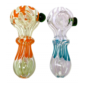 3.5" Slyme Swirl Single Ring Clear Spoon Hand Pipe - (Pack of 2) [RKGS35]