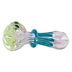 3.5" Slyme Swirl Single Ring Clear Spoon Hand Pipe - (Pack of 2) [RKGS35]