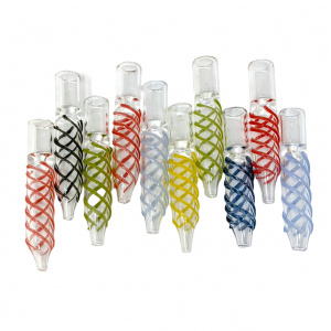 3" Spiral Color on Clear Body One-Hitter Hand Pipe - (Pack of 10) [RKGS40]