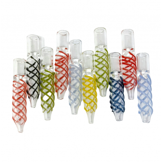 3" Spiral Color on Clear Body One-Hitter Hand Pipe - (Pack of 10) [RKGS40]