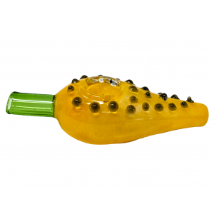 3.5" Carrot Shape Frit Art Hand Pipe - [RKGS54]