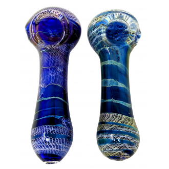 4.5" Gold Fumed Assorted Design Hand Pipes - (Pack of 2) [RKGS60]