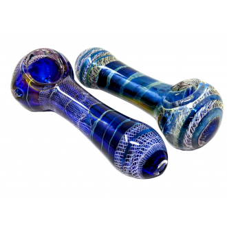 4.5" Gold Fumed Assorted Design Hand Pipes - (Pack of 2) [RKGS60]