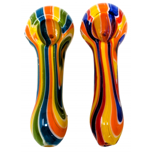 4.5" Assorted Color Flail Art Hand Pipe - (Pack of 2) - [RKGS61]