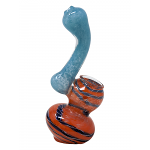 5" Silver Fumed & Rod Art Bubbler [RKGS7]