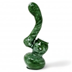 6" Colored Glass Swirl Art Bubbler Hand Pipe - [RKGS73]