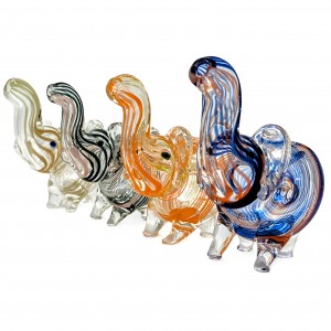 2.5" Tiny trunks, Spiraled Dreams Mini Elephant Hand Pipe 1pk Assorted Color - [RKGS78]