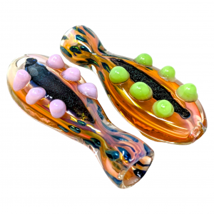 3" Silver Fumed Slyme Multi Marble Dicro Art Chillum Hand Pipe - (Pack of 2) [RKP280]