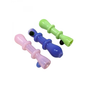 3" Full Slyme Double Rim Chillum Hand Pipe - (Pack of 3) [GWRKP36]