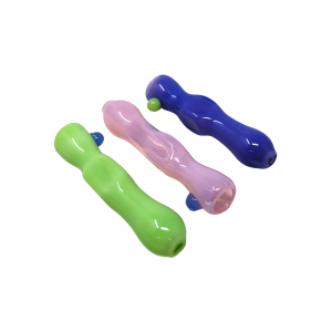 3" Slyme Square Body Single Marble Chillum Hand Pipe - (Pack of 3) [GWRKP37]
