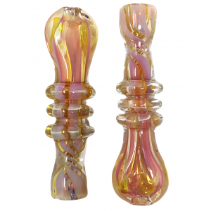 3" Gold Fumed Flame 3-Ring Chillum Hand Pipe - (Pack of 2) [GWRKP43]