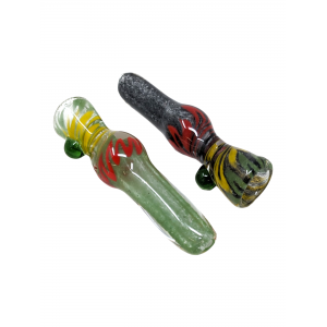 Frit Body Twisted Rasta Rope Chillum Hand Pipe - (Pack of 2) [RKP145]