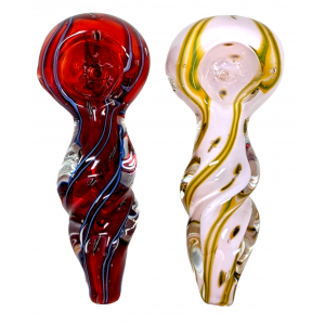 3" Slyme Frit Rod Art Work Hand Pipe (Pack Of 2) [SDK664]