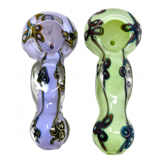 3" Slyme Frit Rod Art Work Hand Pipe (Pack Of 2) [SDK666]