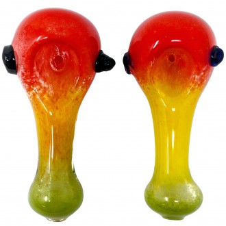 3.25" Rasta Frit Art Hand Pipe (Pack Of 2) [SDK673]