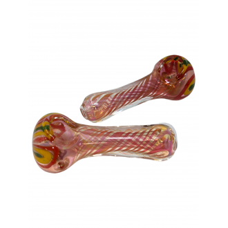 3.5" Gold Fumed Art Hand Pipe (Pack Of 2) [SG1540]