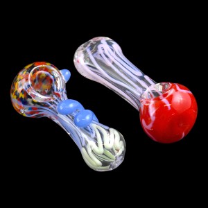 On Point Glass - 3.5" Assorted Design Slime Swirl Art Hand Pipe - 15Ct Display