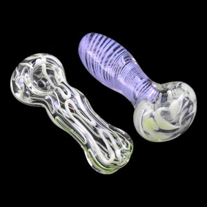 On Point Glass - 3.5" Assorted Design Slime Swirl Art Hand Pipe - 15Ct Display