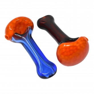 On Point Glass - 3.5" Frit Honeycomb Hand Pipe - 17Ct Display