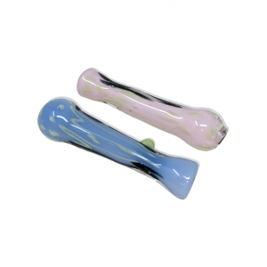 3.5" Slyme Body Swirl Line & Polka Dot Chillum Hand Pipe - (Pack of 3) [SG3115]