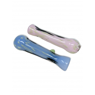 3.5" Slyme Body Swirl Line & Polka Dot Chillum Hand Pipe - (Pack of 3) [SG3115]