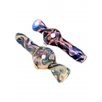 3" Gold Fumed Blue Waves Donut Chillum Hand Pipe - (Pack of 3) [SG3191]