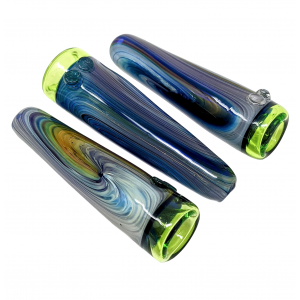 3" Reversal Art Work Chillum  With Lime- Slyme Color Tube (Pack Of 3) [SG4010]