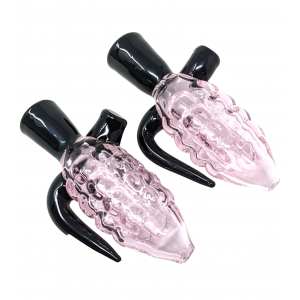 3" Hand Grenade Pink & Black Tube Chillum (Pack Of 2) [SG4202]