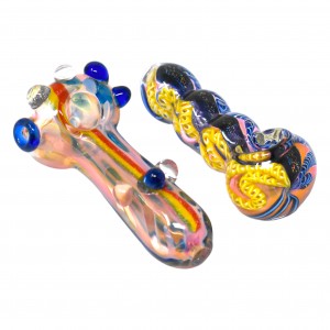 On Point Glass - 3" Marbel Swirl Art Dicro Hand Pipe - 18ct Display