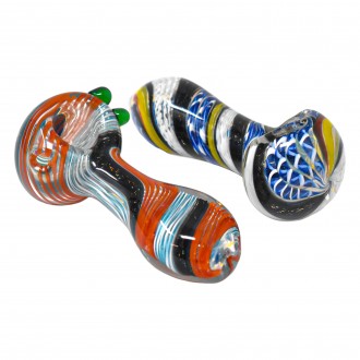 On Point Glass - 3" Striking Colors Unique Dicro Hand Pipe - 18Ct Display 