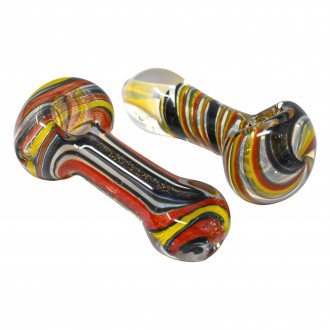 On Point Glass - 3" Striking Colors Unique Dicro Hand Pipe - 18Ct Display 