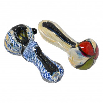 On Point Glass - 3.5" Silver Fumed Dicro Hand Pipe - 18ct Display