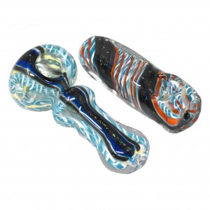 On Point Glass - 3.5" Swirled Glass Dicro Hand Pipe - 18ct Display