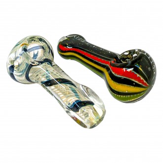 On Point Glass - 3" Luminous Swirl Silver Fumed Dicro Hand Pipe - 18Ct Display 