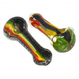 On Point Glass - 3.5" Rasta Art Dicro Hand Pipe - 18ct Display