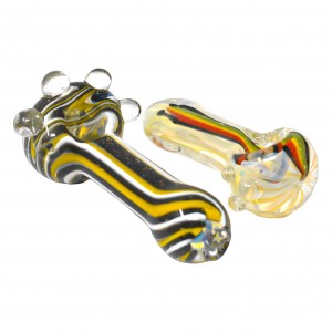 On Point Glass - 3.5" Silver Fumed Air Trap Dicro Hand Pipe - 18Ct Display 