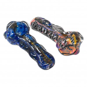 On Point Glass - 3" Gold Fumed Dicro Hand Pipe - 18Ct Display