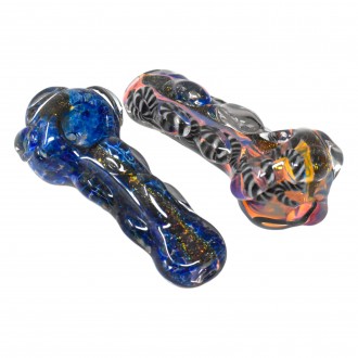 On Point Glass - 3" Gold Fumed Dicro Hand Pipe - 18Ct Display