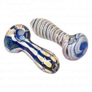 On Point Glass - 3" Elegant Swirl Design Hand Pipe - 18Ct Display 