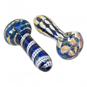 On Point Glass - 3" Elegant Swirl Design Hand Pipe - 18Ct Display 